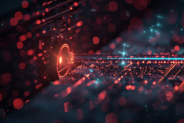 Poster - A glowing object with the letter c on it