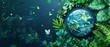 © Sweettymojidesign - Ecology and the importance of world water day are creatively depicted with an Earth globe surrounded by plants and water