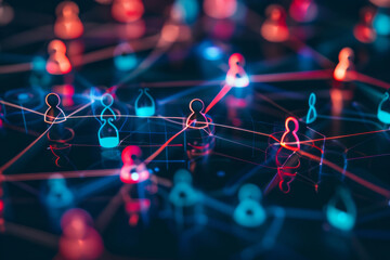 Poster - A group of people are connected to each other in a network