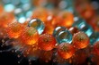 Vibrant orange flowers with water droplets