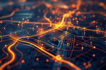 Poster - A computer generated image of a circuit board