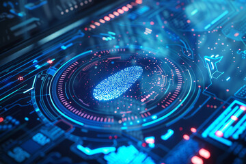Poster - A fingerprint is displayed on a computer screen