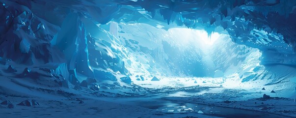 Wall Mural - Glacier with ice cave