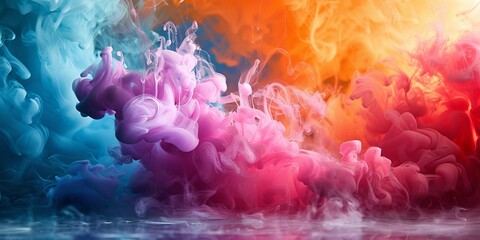 Poster - Vibrant abstract ink colors in water texture