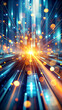 © Big - Abstract network and data speed. ai generative