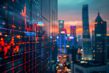 Poster - a cityscape with a building