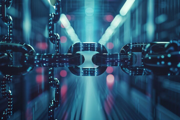 Poster - A bunch of chains are connected together in a dark room