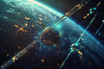 Aufkleber - An artist 's impression of a space station orbiting the earth