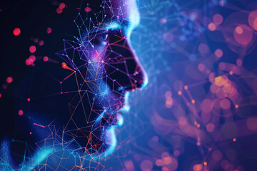 Poster - A computer generated image of a person 's face