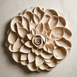 Clay rosette relief of organic flower shape.