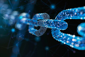 Poster - A close up of a chain with a black background