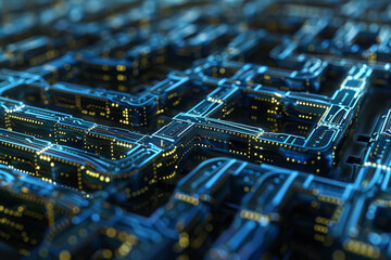 Poster - A computer generated image of a circuit board