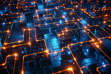 Poster - A computer generated image of a circuit board