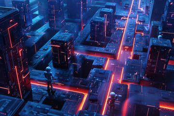 Poster - A computer generated image of a futuristic city