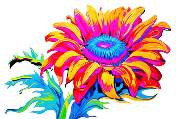 PNG  Sunflower pattern yellow purple. 