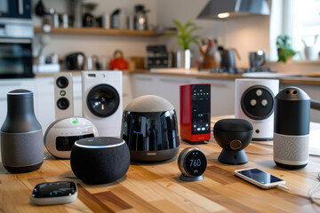 Poster - A bunch of smart devices are sitting on a table and one of them has the number 760 on it