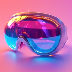 Wall Mural - Virtual reality glasses. Isolated background. 3d rendering. VR