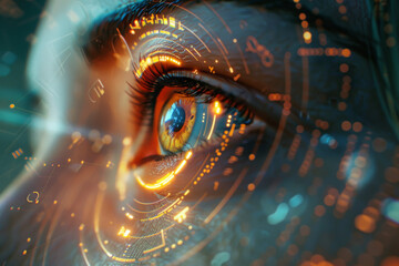 Leinwandbilder - A computer generated image of a woman 's eye