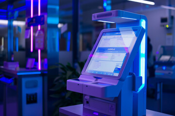 Poster - A machine with a screen that says ' e-bill ' on it