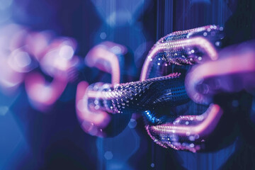 Poster - A close up of a purple and blue object