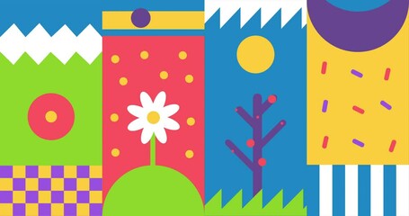 Wall Mural - loop bright simple modern abstract summer pattern. abstract summer geometric background. horizontal 