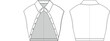 collared sleeveless buttoned cropped crop bolero denim jean shirt waistcoat template technical drawing flat sketch cad mockup fashion woman design style model
