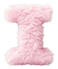 Wall Mural - PNG  Fur letter I pink softness clothing.
