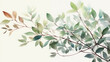 watercolor gentle small leaves, generated ai image