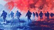 © Ibad - Soldiers on the war in battlefield. Digital Art Illustration Painting