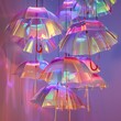 a lot of colorful umbrellas like meduza