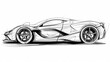 © Amir - This sketch art style car is drawn with precision, showcasing every curve and detail in striking clarity,