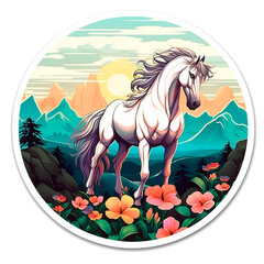 Wall Mural - Horse Image, for T-Shirt Print, Cap, Mug, Slippers, Mousepad, with Transparent Background PNG