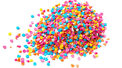 Bright Confetti Sprinkles isolated on a transparent background