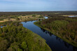 Beautiful aerial view of the Neris River in Lithuania