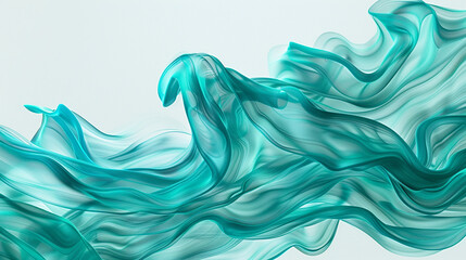 Wall Mural - Vibrant teal waves in a flowing abstract design resembling flames perfect for a serene background