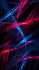 Poster - Vivid abstract lines in red and blue colors