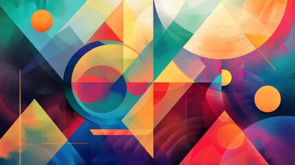 Aufkleber - Colorful abstract geometric artwork