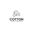 Cotton flower logo design template vector illustration idea