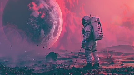 astronaut background concept, national asteroid day
