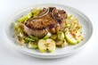Allspice Pork Chops with Leeks and Apples