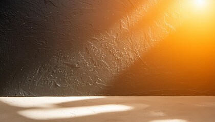 Poster - black textured wall with sun glare a study in textures and forms