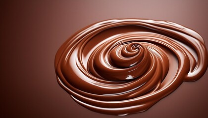 Wall Mural - a molten chocolate swirl on a dark brown backdrop generative ai