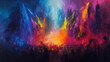 © CtrlN - A painting of a crowd of people with bright colors and a lot of energy