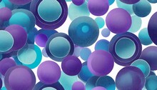 Pattern Of Blue And Purple Circles Seamless Wallpaper Design