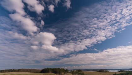 Wall Mural - blue sky background natural background panorama sky with tiny clouds