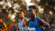 © Prostock-studio - A group of men sprinting competitively during a race.