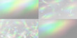 Rainbow light prism effect, transparent background. Hologram reflection, crystal flare leak shadow overlay.	