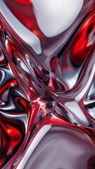 Poster - Shiny, metallic object with red and silver swirl pattern