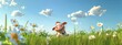 © Артур Комис - 3D cartoon cow on the background of nature