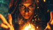 © Артур Комис - fortune teller woman with fire. selective focus